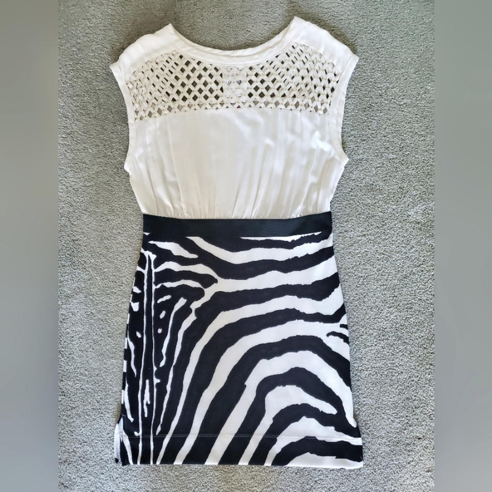 Free People Black Zebra Dress, Size M
